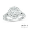 Thumbnail Image 1 of Love's Destiny by Zales 1-1/4 CT. T.W. Certified Diamond Double Frame Engagement Ring in 14K White Gold (I/SI2)