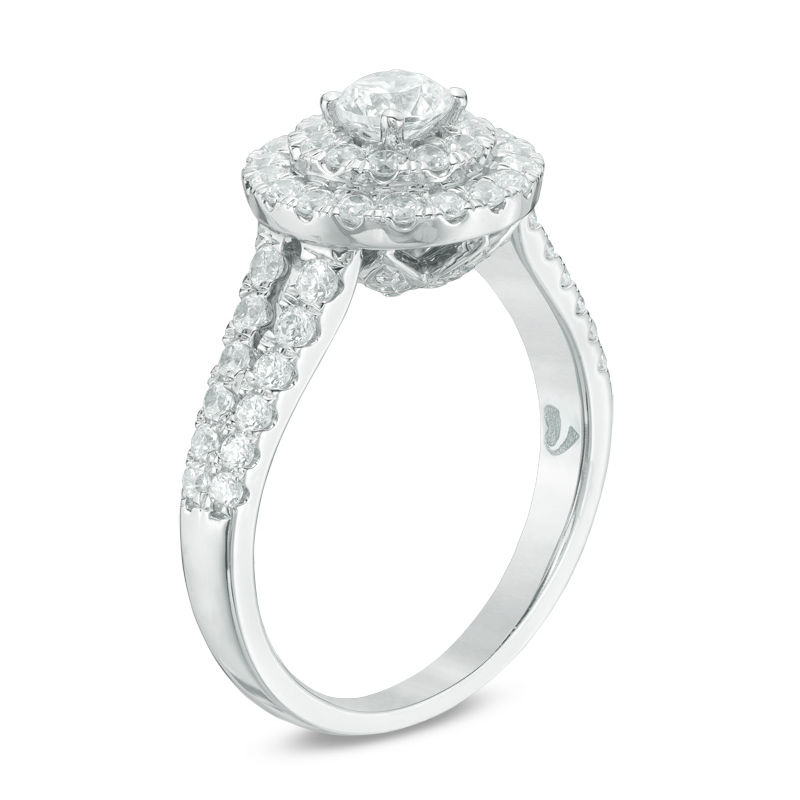 Love's Destiny by Zales 1-1/4 CT. T.W. Certified Diamond Double Frame Engagement Ring in 14K White Gold (I/SI2)