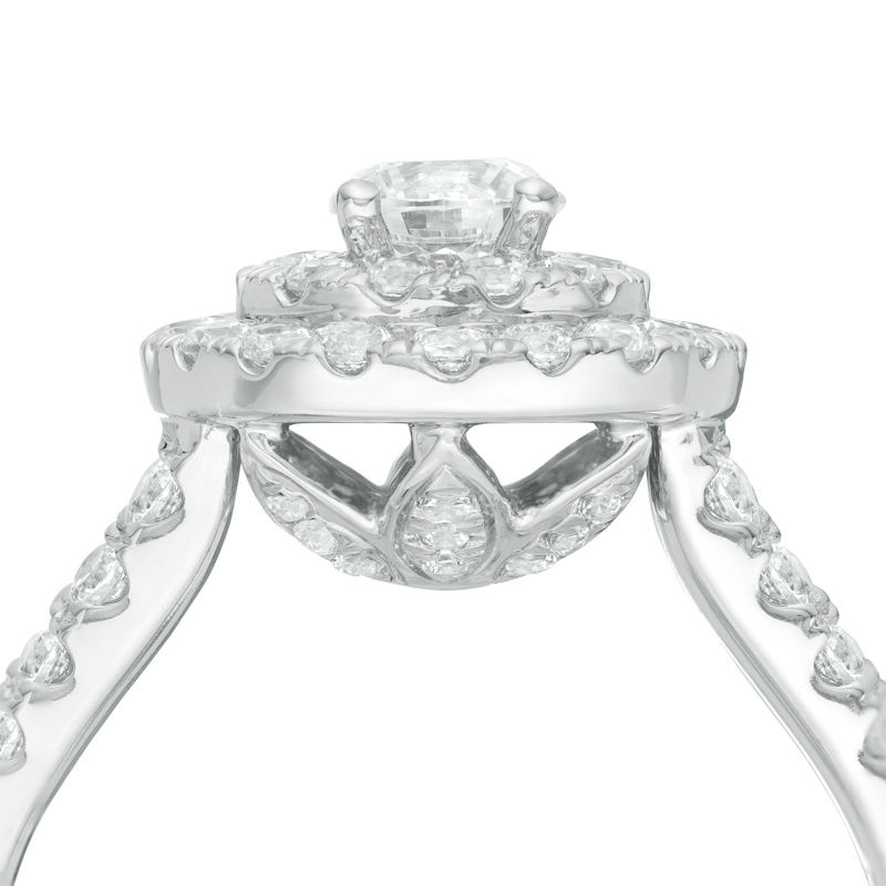 Love's Destiny by Zales 1-1/4 CT. T.W. Certified Diamond Double Frame Engagement Ring in 14K White Gold (I/SI2)