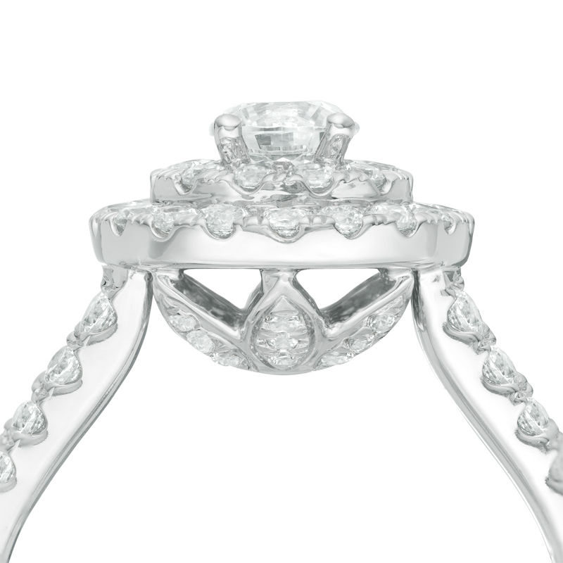 Main Image 3 of Love's Destiny by Zales 1-1/4 CT. T.W. Certified Diamond Double Frame Engagement Ring in 14K White Gold (I/SI2)