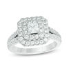 Thumbnail Image 1 of Love's Destiny by Zales 1-1/2 CT. T.W. Certified Princess-Cut Diamond Frame Engagement Ring in 14K Two-Tone Gold