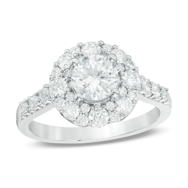 Main Image 1 of Love's Destiny by Zales 2 CT. T.W. Certified Diamond Frame Engagement Ring in 14K White Gold (I/SI2)