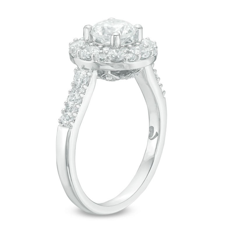 Main Image 2 of Love's Destiny by Zales 2 CT. T.W. Certified Diamond Frame Engagement Ring in 14K White Gold (I/SI2)