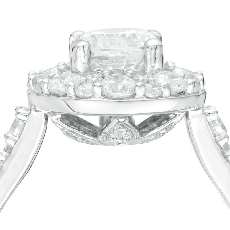 Main Image 3 of Love's Destiny by Zales 2 CT. T.W. Certified Diamond Frame Engagement Ring in 14K White Gold (I/SI2)