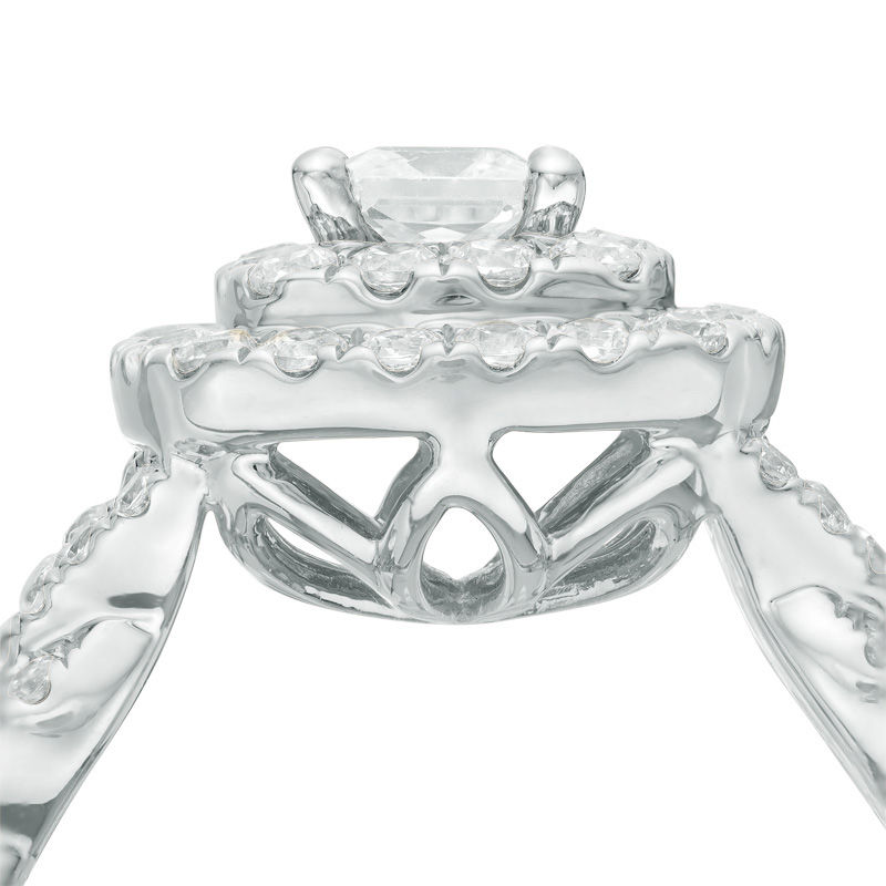 Love's Destiny by Zales 1-1/2 CT. T.W. Certified Princess-Cut Diamond Frame Engagement Ring in 14K White Gold (I/SI2)