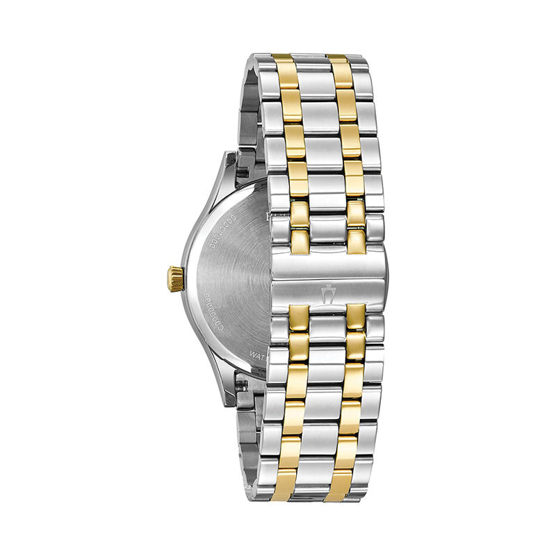 Main Image 3 of Men's Bulova Diamond Accent Two-Tone Watch with Blue Dial (Model: 98D130)