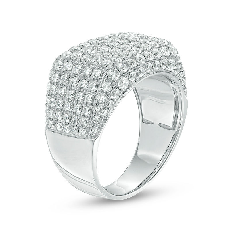 Main Image 2 of Men's 3 CT. T.W. Diamond Signet Ring in 10K White Gold
