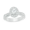 Thumbnail Image 0 of 2 CT. T.W. Certified Canadian Oval Diamond Frame Engagement Ring in 14K White Gold (I/SI2)