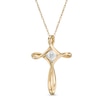 Thumbnail Image 1 of 1/15 CT. T.W. Diamond Loop Cross Pendant in 10K Gold