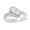 Thumbnail Image 0 of Ever Us® 1 CT. T.W. Princess-Cut Two-Stone Diamond Tilted Bypass Frame Ring in 14K White Gold