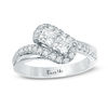 Thumbnail Image 1 of Ever Us® 1 CT. T.W. Princess-Cut Two-Stone Diamond Tilted Bypass Frame Ring in 14K White Gold