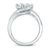 Thumbnail Image 1 of Ever Us® 1 CT. T.W. Princess-Cut Two-Stone Diamond Tilted Bypass Frame Ring in 14K White Gold