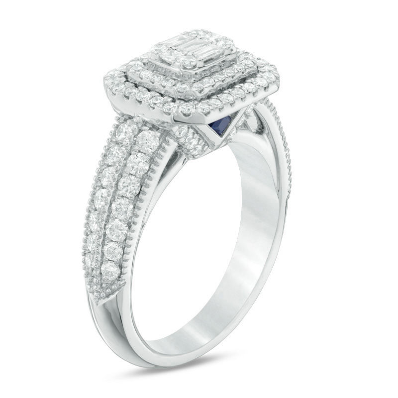 Main Image 2 of Vera Wang Love Collection 1 CT. T.W. Composite Diamond Vintage Style Engagement Ring in 14K White Gold