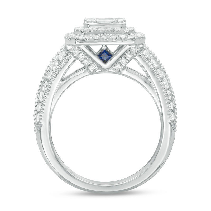 Main Image 3 of Vera Wang Love Collection 1 CT. T.W. Composite Diamond Vintage Style Engagement Ring in 14K White Gold