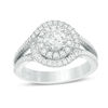 Thumbnail Image 0 of Vera Wang Love Collection 1 CT. T.W. Diamond Swirl Frame Split Shank Engagement Ring in 14K White Gold