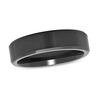 Thumbnail Image 1 of 6.0mm Satin Bevelled Black IP Cobalt Wedding Band
