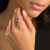 Thumbnail Image 2 of 7.0mm Heart-Shaped Lab-Created Amethyst and White Sapphire Frame Twist Shank Ring in Sterling Silver