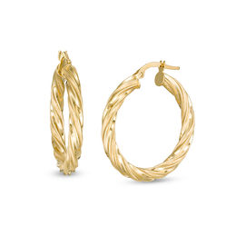 Made In Italy Collections Zales Outlet Made In Italy 20 0mm Twisted Hoop Earrings 14k Gold