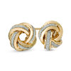 Made in Italy Glitter Enamel Love Knot Stud Earrings in 14K Gold