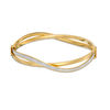 Thumbnail Image 0 of Made in Italy 7.0mm Glitter Enamel Crossover Wave Bangle in 14K Gold