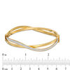 Thumbnail Image 1 of Made in Italy 7.0mm Glitter Enamel Crossover Wave Bangle in 14K Gold