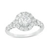 Thumbnail Image 1 of Celebration Ideal 1 CT. T.W. Certified Diamond Frame Engagement Ring in 14K White Gold (I/I1)