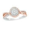 Thumbnail Image 1 of 1/3 CT. T.W. Composite Diamond Double Frame Bypass Ring in 10K Two-Tone Gold