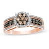 Thumbnail Image 0 of 1/2 CT. T.W. Composite Champagne and White Diamond Frame Ring in 10K Rose Gold