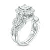 Thumbnail Image 2 of 1-1/2 CT. T.W. Princess-Cut Diamond Frame Vintage-Style Twist Bridal Set in 14K White Gold