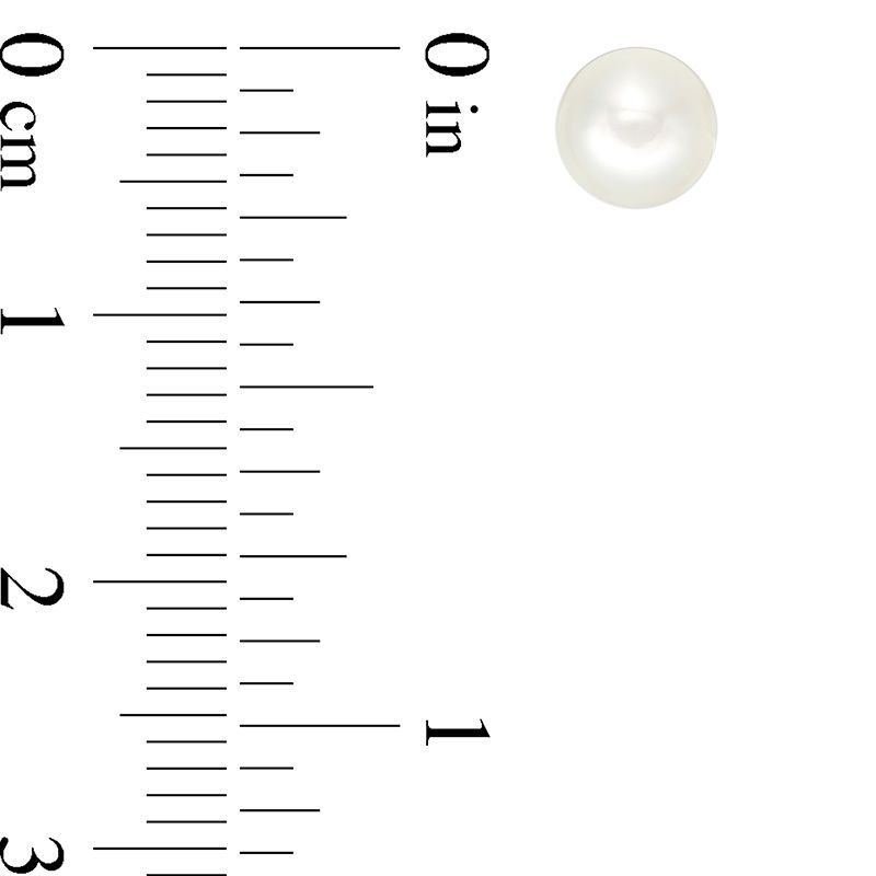 Main Image 3 of 6.0-7.0mm Button Freshwater Cultured Pearl Strand Necklace and Earrings Set with a Sterling Silver Clasp