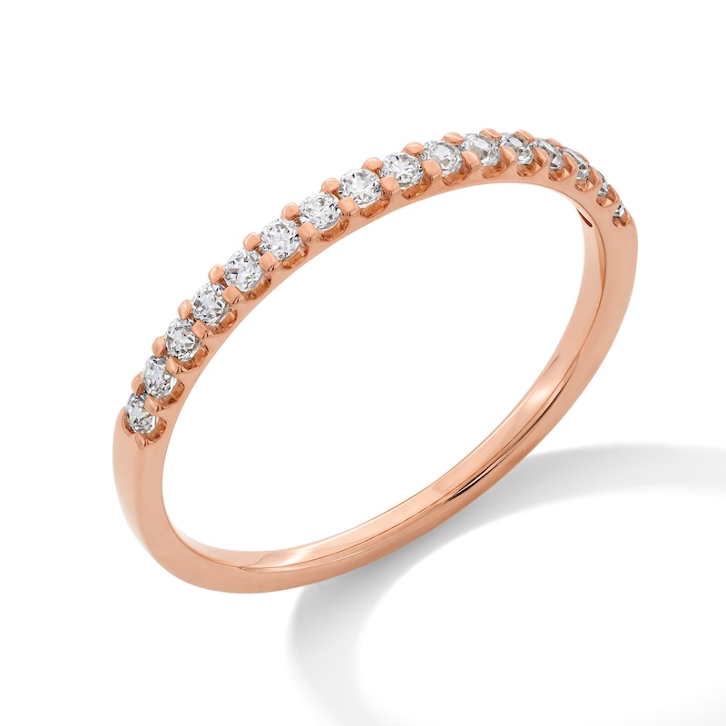 Main Image 3 of 1/5 CT. T.W. Diamond Band in 10K Rose Gold
