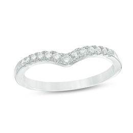 1/5 CT. T.W. Diamond Contour Wedding Band in 10K White Gold