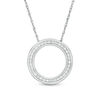 Thumbnail Image 1 of 1/20 CT. T.W. Diamond Circle Outline Pendant in 10K White Gold
