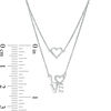 Thumbnail Image 2 of 1/20 CT. T.W. Diamond Double Strand "LOVE" with Heart Necklace in Sterling Silver - 17.5"