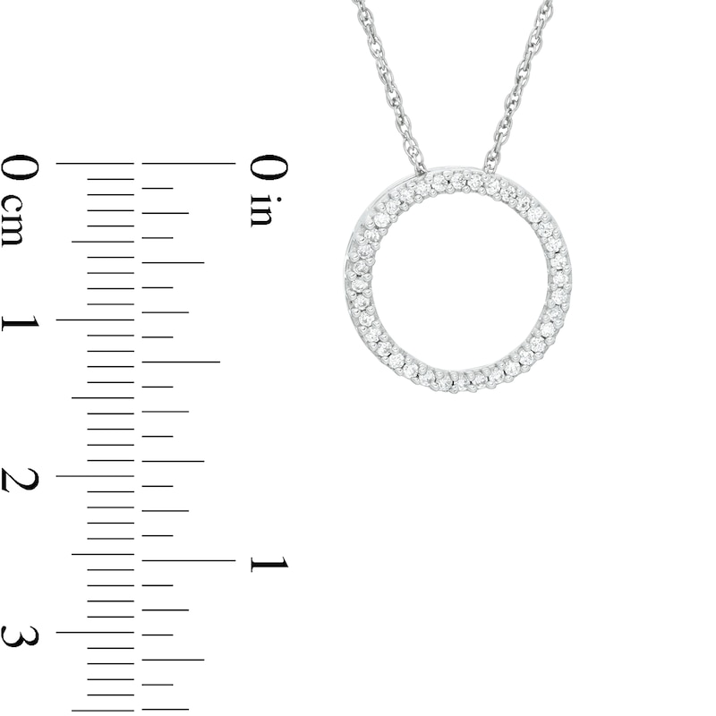 Main Image 2 of 1/10 CT. T.W. Diamond Circle Pendant in Sterling Silver