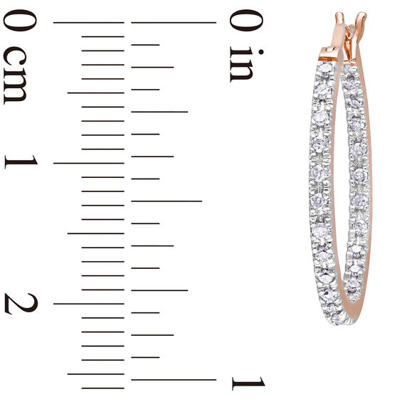 1/4 CT. T.W. Diamond Inside-Out Hoop Earrings in 10K Rose Gold 1/4 CT. T.W. Diamond Inside-Out Hoop Earrings in 10K Rose Gold