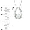 Thumbnail Image 1 of 6.0mm Lab-Created White Sapphire Solitaire Teardrop Pendant in Sterling Silver