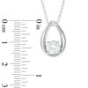 Thumbnail Image 2 of 6.0mm Lab-Created White Sapphire Solitaire Teardrop Pendant in Sterling Silver