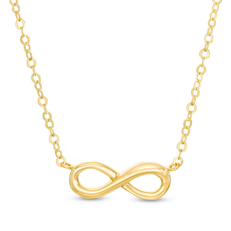 Main Image 1 of Infinity Necklace in 10K Gold - 17"