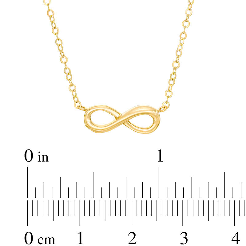 Main Image 2 of Infinity Necklace in 10K Gold - 17"