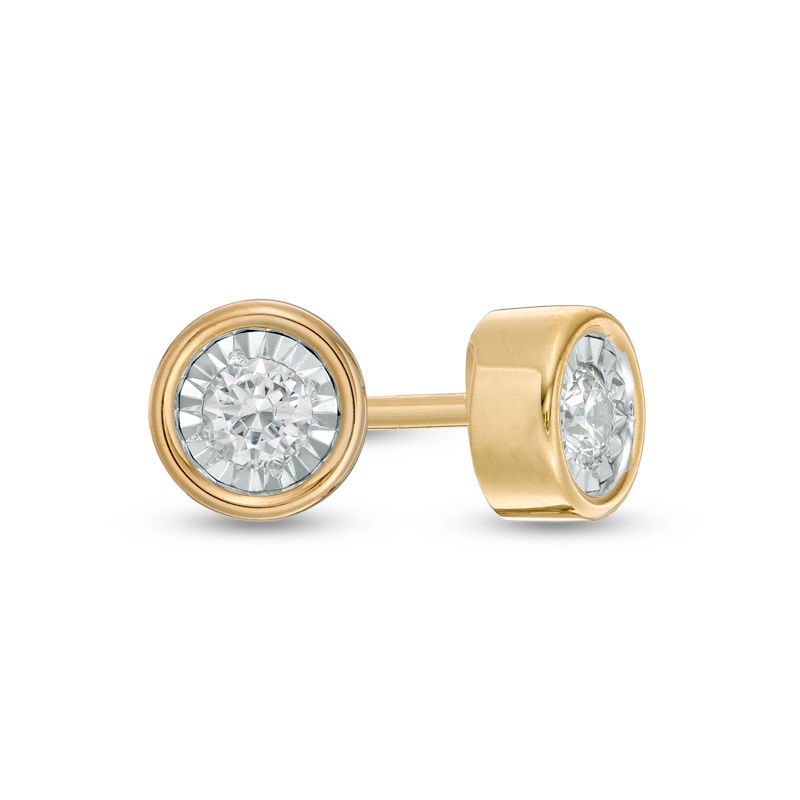 Main Image 1 of 1/10 CT. T.W. Diamond Solitaire Stud Earrings in 10K Gold