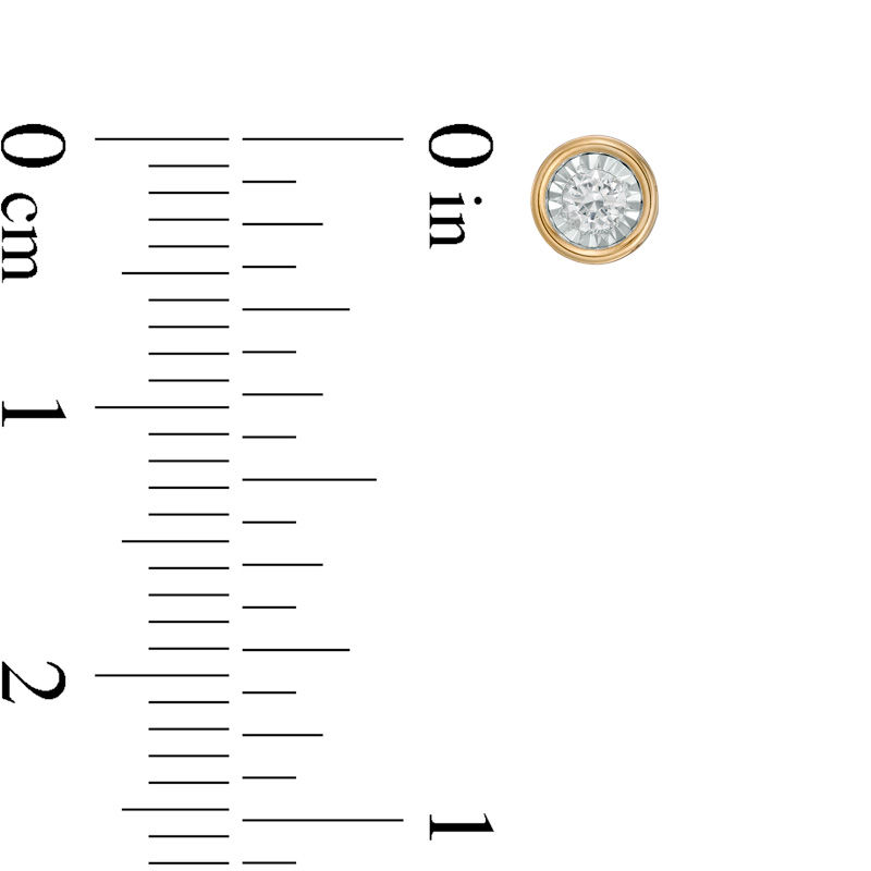 Main Image 2 of 1/10 CT. T.W. Diamond Solitaire Stud Earrings in 10K Gold