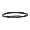 Thumbnail Image 1 of 5.0mm Black Woven Leather Bracelet - 8.5"
