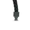 Thumbnail Image 2 of 5.0mm Black Woven Leather Bracelet - 8.5"