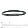 Thumbnail Image 3 of 5.0mm Black Woven Leather Bracelet - 8.5"