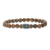 Thumbnail Image 0 of Men's 8.0mm Bronzite Stretch Bracelet with Stainless Steel Bead - 8.5"