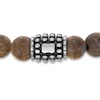 Thumbnail Image 1 of Men's 8.0mm Bronzite Stretch Bracelet with Stainless Steel Bead - 8.5"