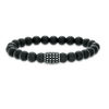 Thumbnail Image 1 of 8.0mm Onyx Stretch Bracelet with Stainless Steel Bead - 8.5"