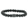 Thumbnail Image 0 of Men's 8.0mm Lava Bead Stainless Steel Stretch Bracelet - 8.5"