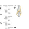 Thumbnail Image 2 of Diamond Accent Overlay Hoop Earrings in 10K Two-Tone Gold